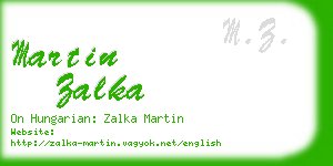 martin zalka business card